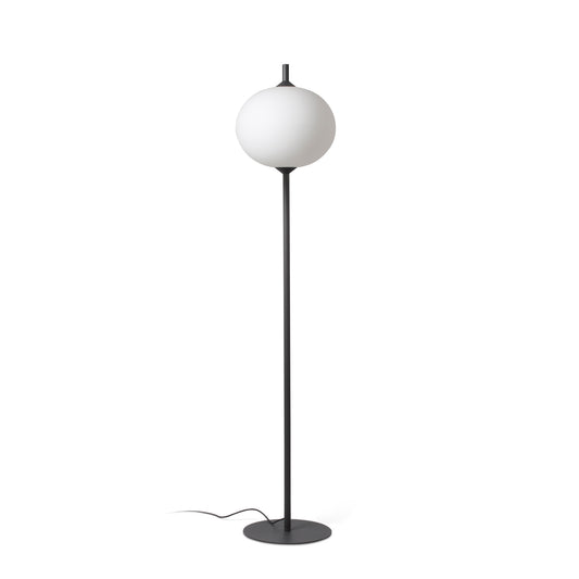 Lámpara de pie de exterior Faro SAIGON OUT con Pantalla Cónica R45 Blanca de 45cm y 2,10m de altura