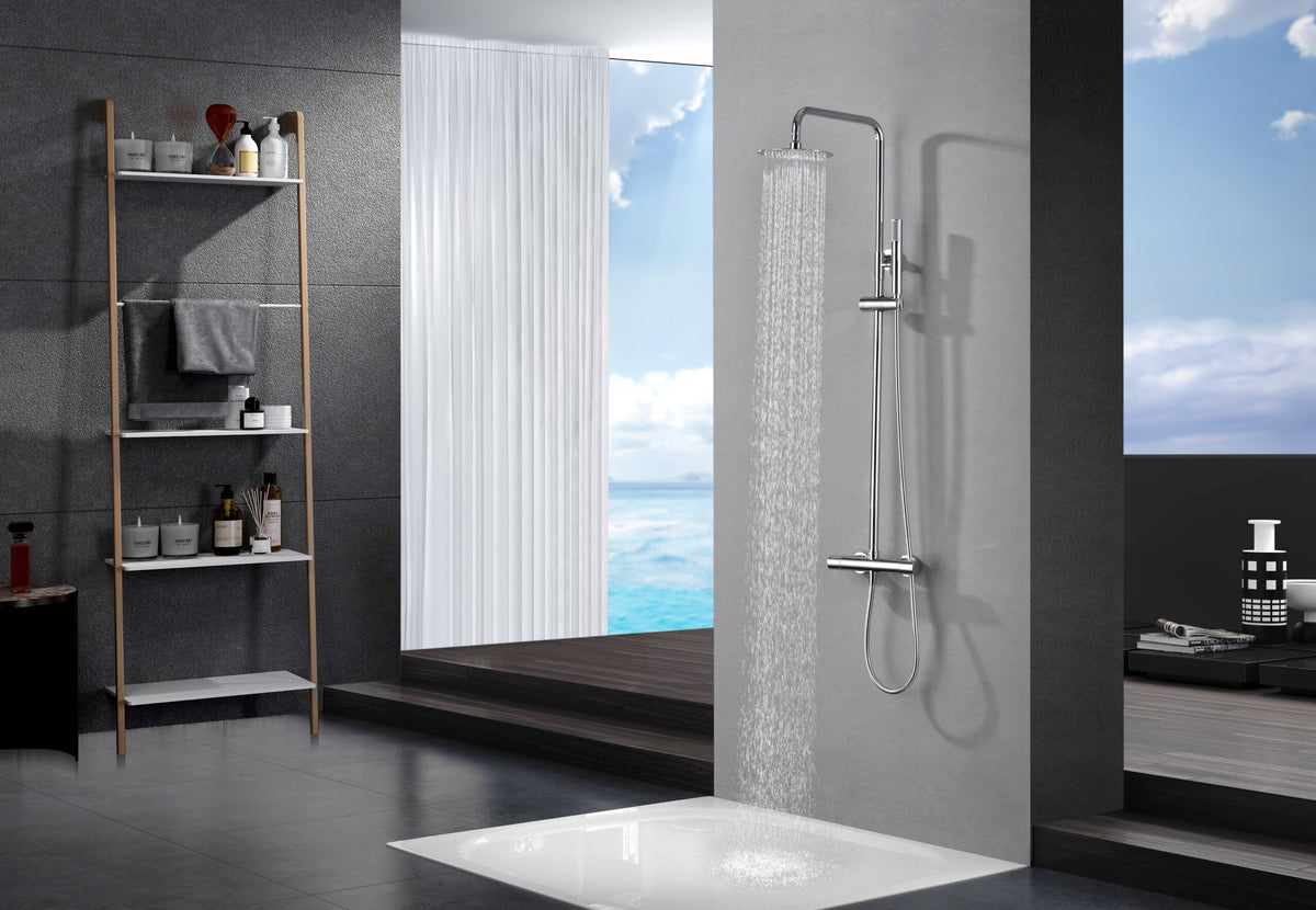Foto de ambiente de ducha con columna termostática extensible IMEX Monza