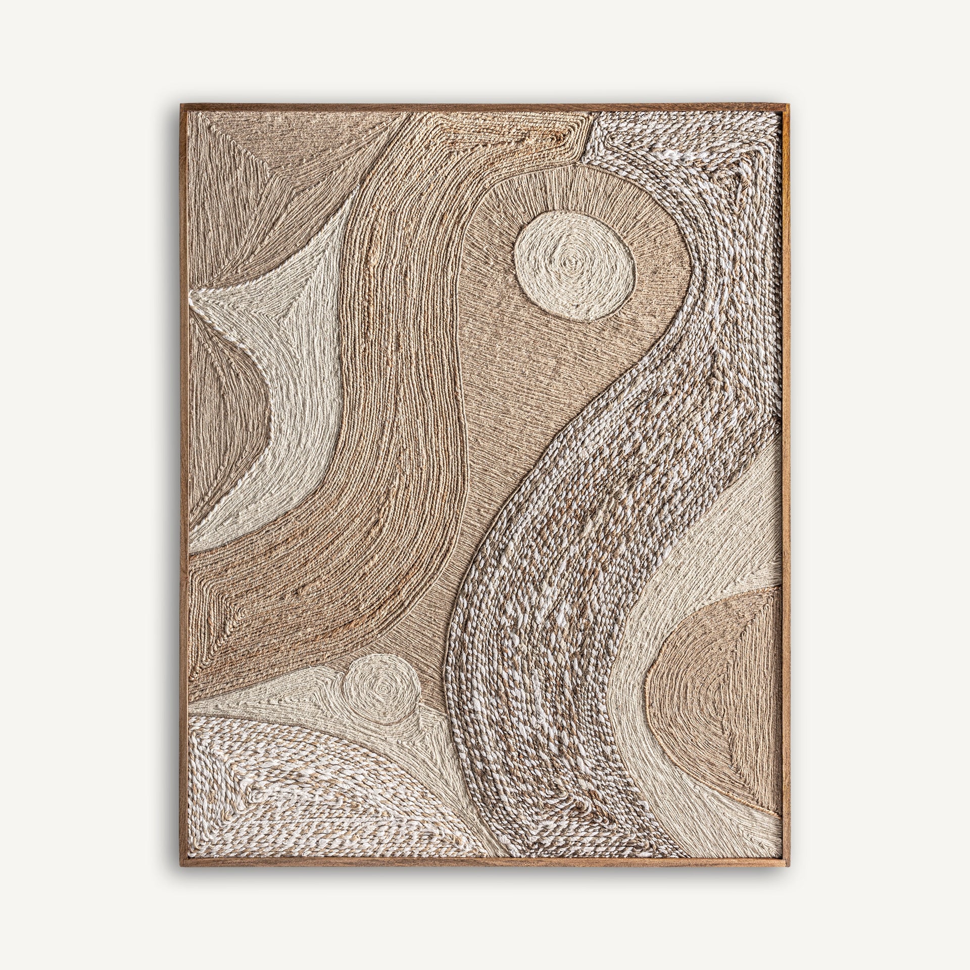Cuadro Zeus Vical arte textil boho en madera de mango, cáñamo y yute 120x150 cm