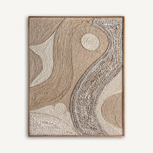 Cuadro Zeus Vical arte textil boho en madera de mango, cáñamo y yute 120x150 cm