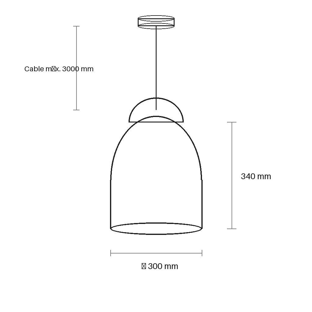 Lámpara Colgante BELL C1084 Aromas del Campo - Plano Técnico y Dimensiones