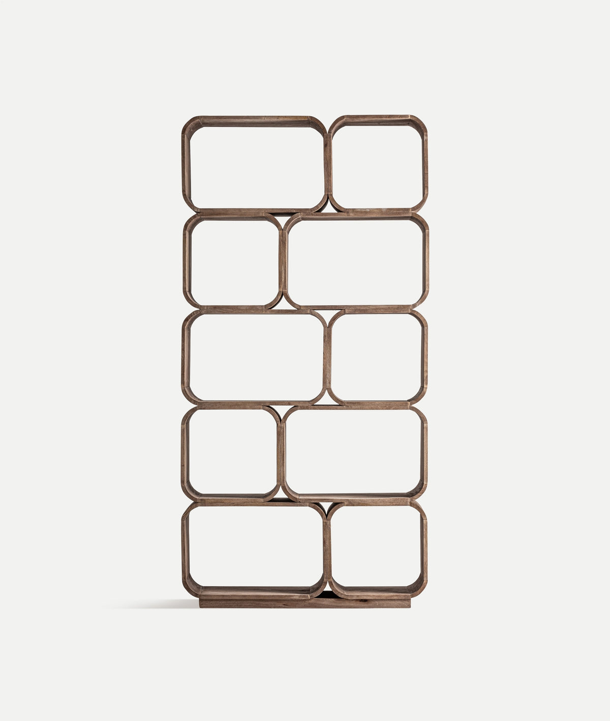 Estantería Grid de madera de mango con retícula irregular
