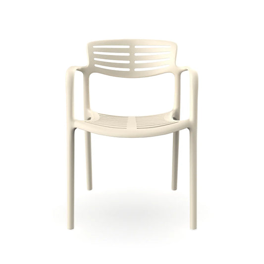 Silla Toledo Aire Resol color Nácar blanco para interior y exterior