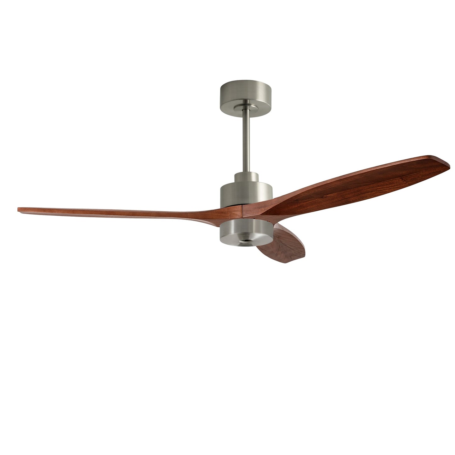Ventilador Stem Evo 1220mm Play FORLIGHT niquel satinado palas madera oscura
