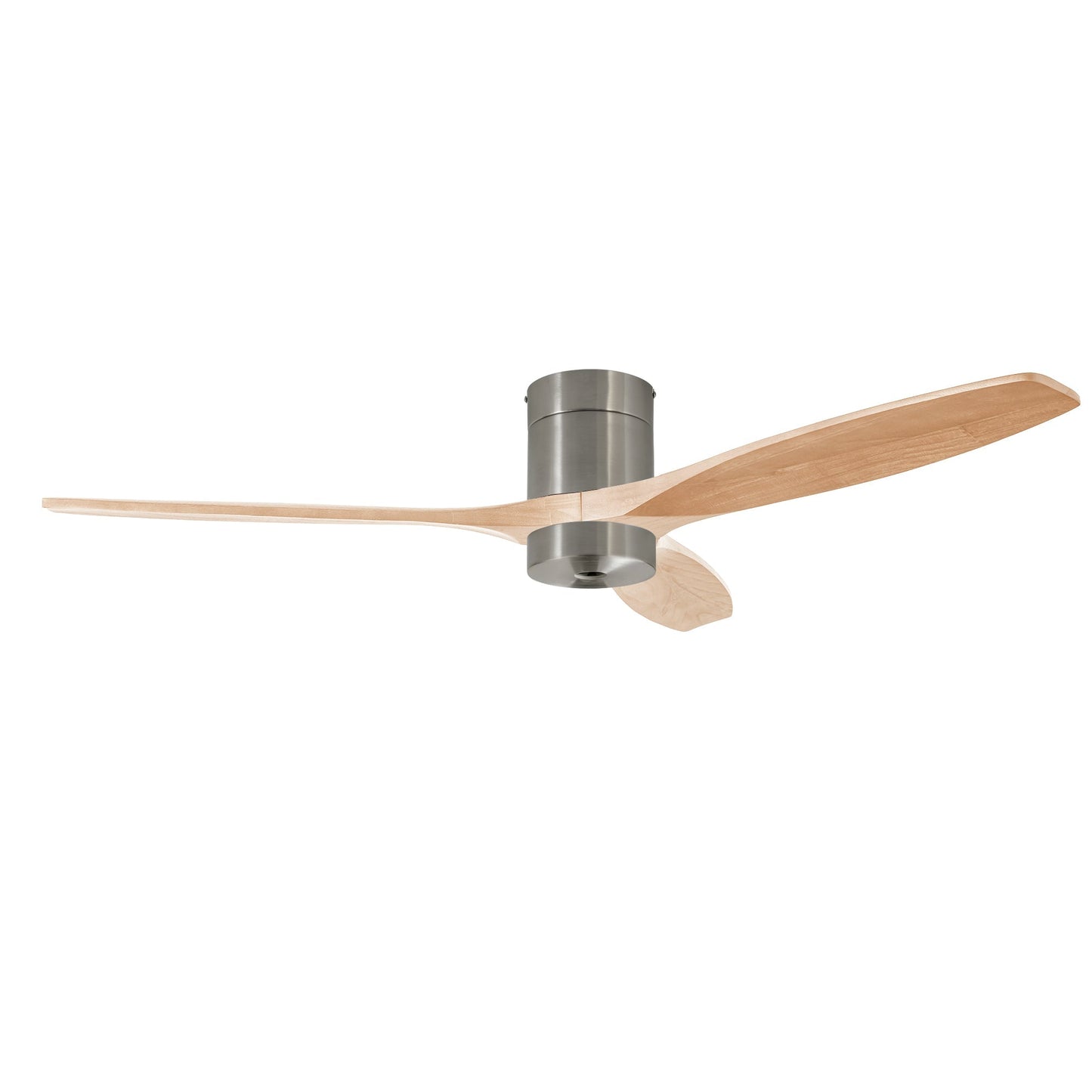 Ventilador Stem Evo 1220mm Tube Play FORLIGHT niquel satinado palas madera clara