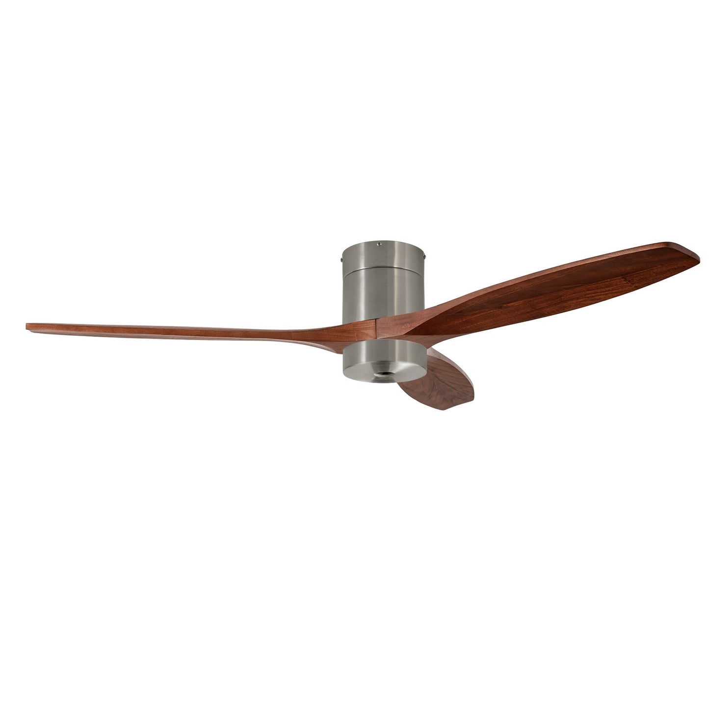 Ventilador Stem Evo 1220mm Tube Play FORLIGHT niquel satinado palas madera oscura