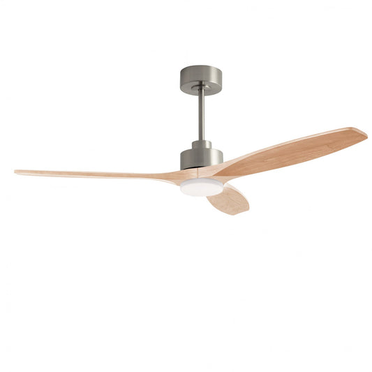 Ventilador Stem Evo 1320mm FORLIGHT niquel satinado palas madera clara