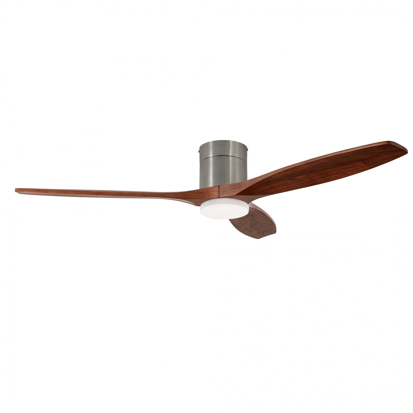 Ventilador Stem Evo 1320mm Tube FORLIGHT niquel satinado palas madera oscura