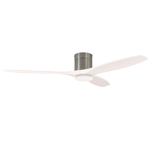 Ventilador Stem Evo 1320mm Tube FORLIGHT niquel satinado palas blancas