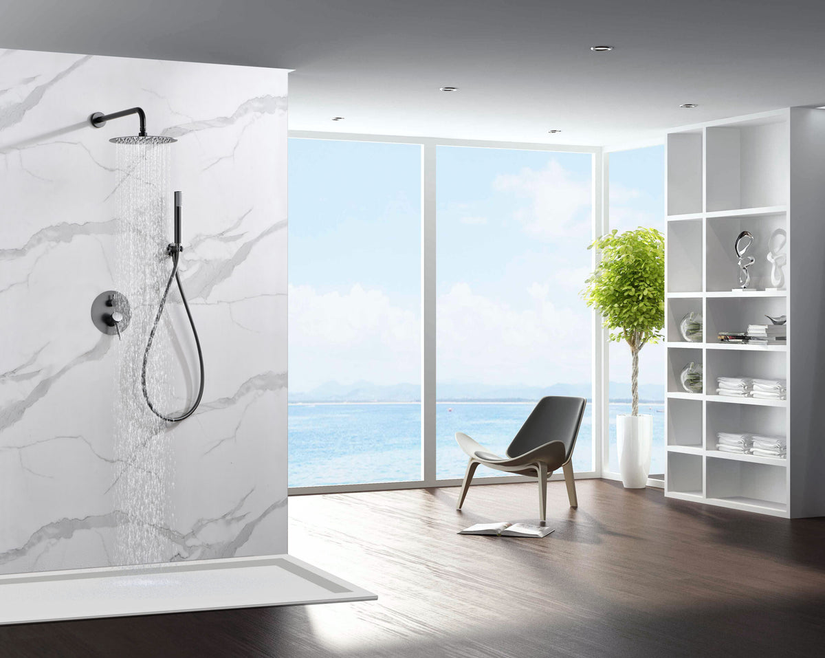 Ambiente de ducha con conjunto IMEX Monza Black Gun Metal