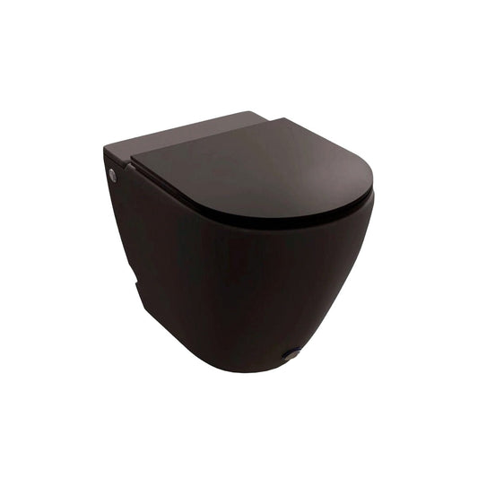 Inodoro compacto sin cisterna ENZO — Negro Mate Fossil Natura