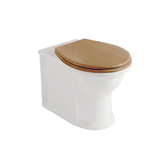 Inodoro retro compacto OLIMPIA — Blanco / Cerezo Fossil Natura