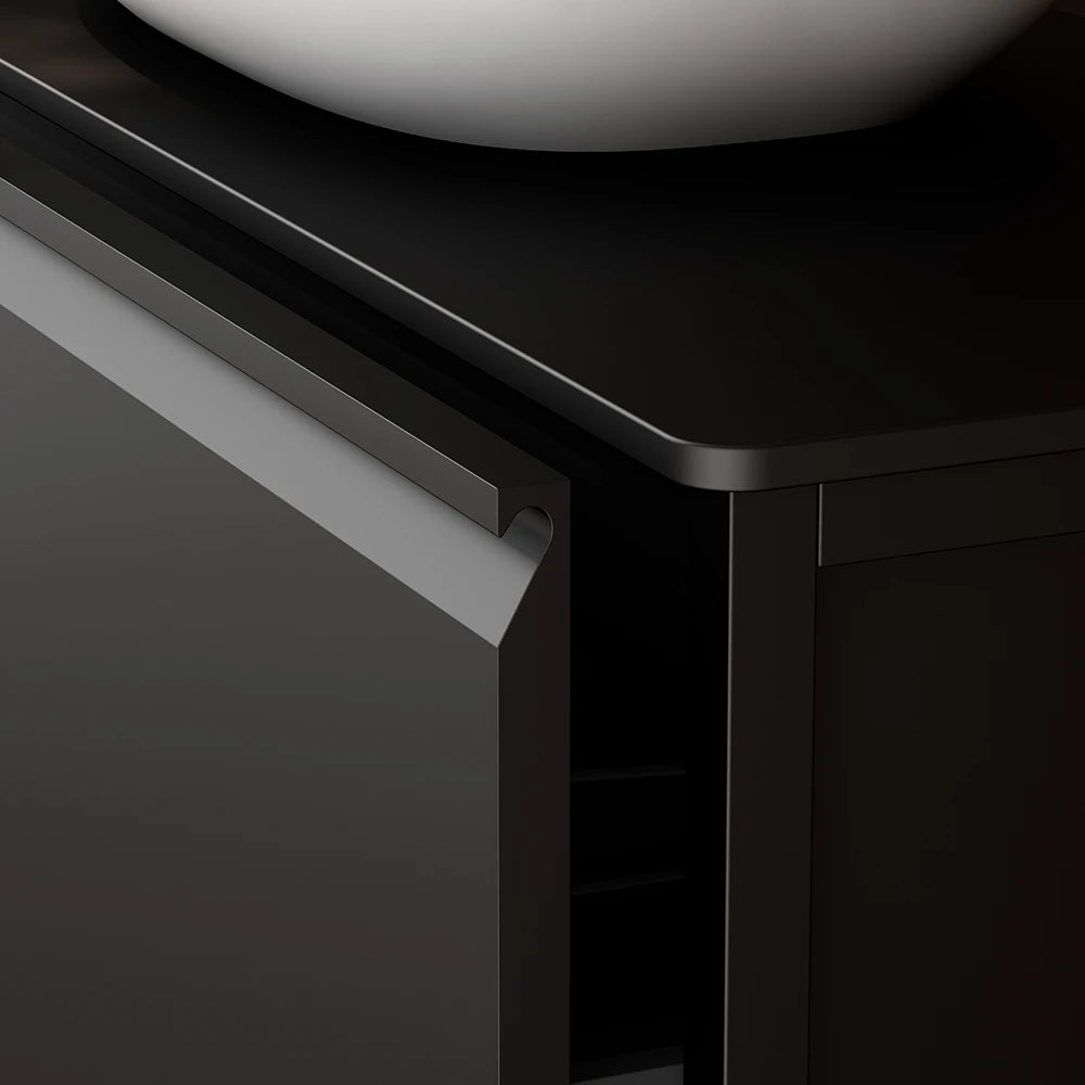 Mueble de Baño con Patas VISOBATH ICON 2 Cajones | Guías Metálicas Iron y Tirador Madera Nogal