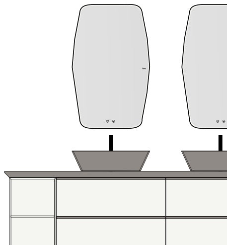 Composición inglet 200 dos muebles y dos espejos