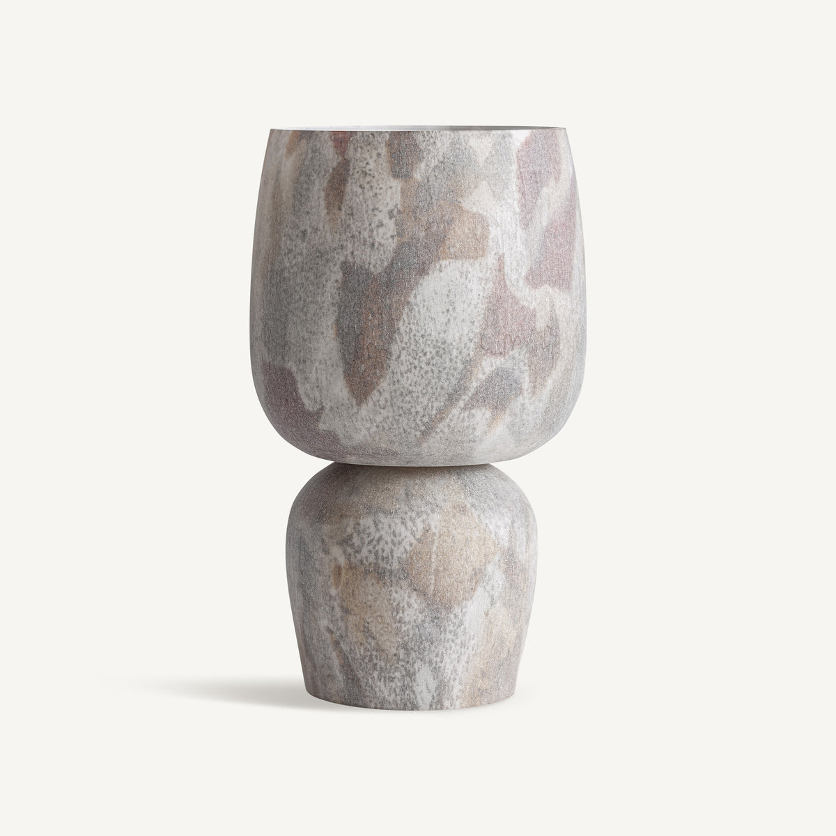 Jarrón Arlo Vical vidrio en tonos marrón, decorativo contemporáneo 43 cm