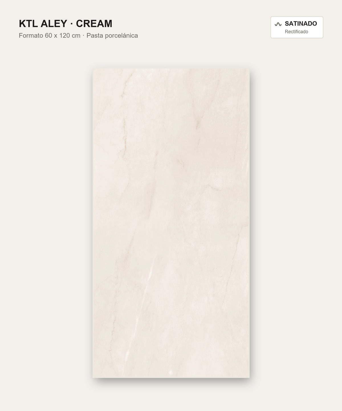 KTL Aley Cream Pasta porcelánica 60x120 cm satinado rectificado efecto mármol