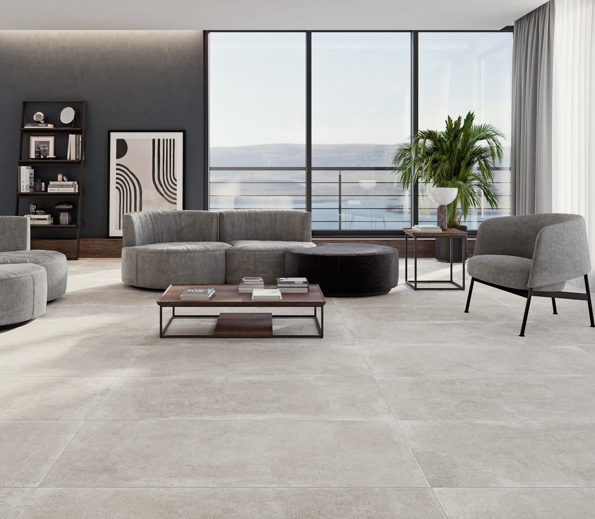 KTL Caspio Blanco 60x120 cm porcelánico rectificado, ambiente