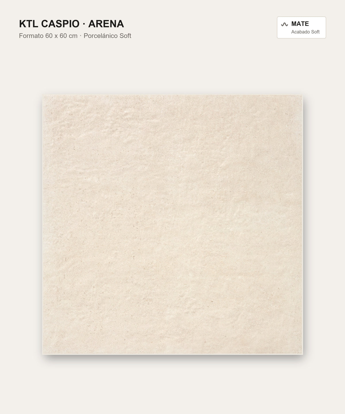 KTL Caspio Arena 60x60 cm porcelánico Soft mate