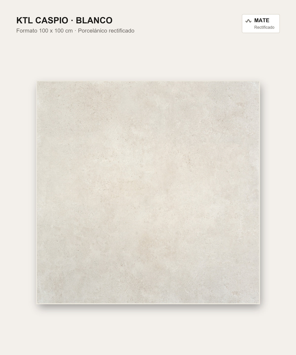 KTL Caspio Blanco 100x100 cm porcelánico rectificado mate