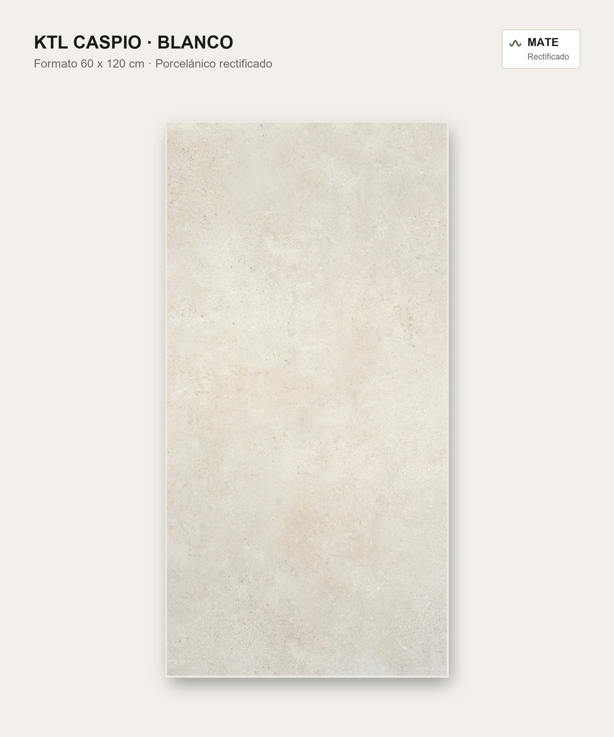 KTL Caspio Blanco 60x120 cm porcelánico rectificado mate