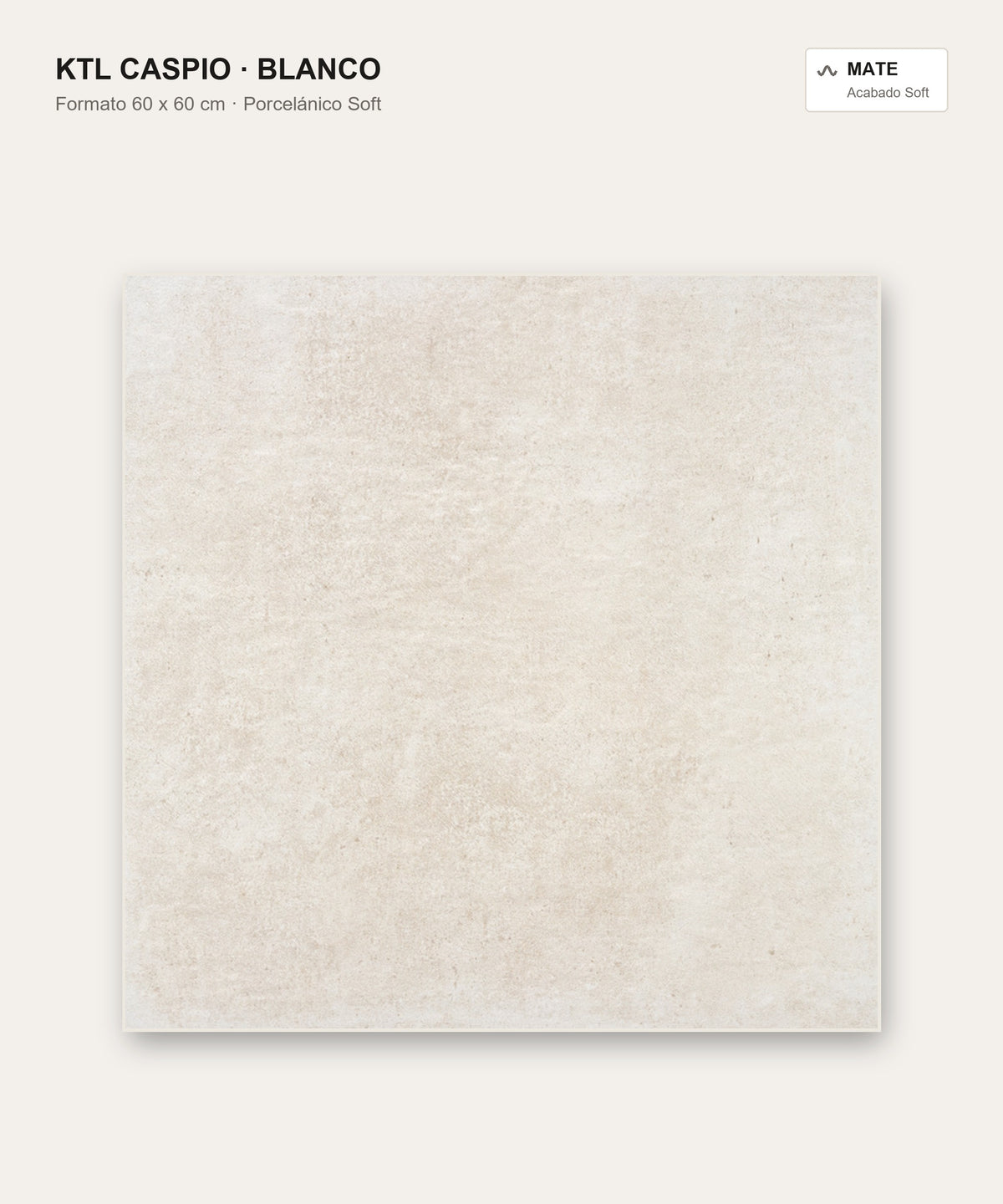 KTL Caspio Blanco 60x60 cm porcelánico Soft mate