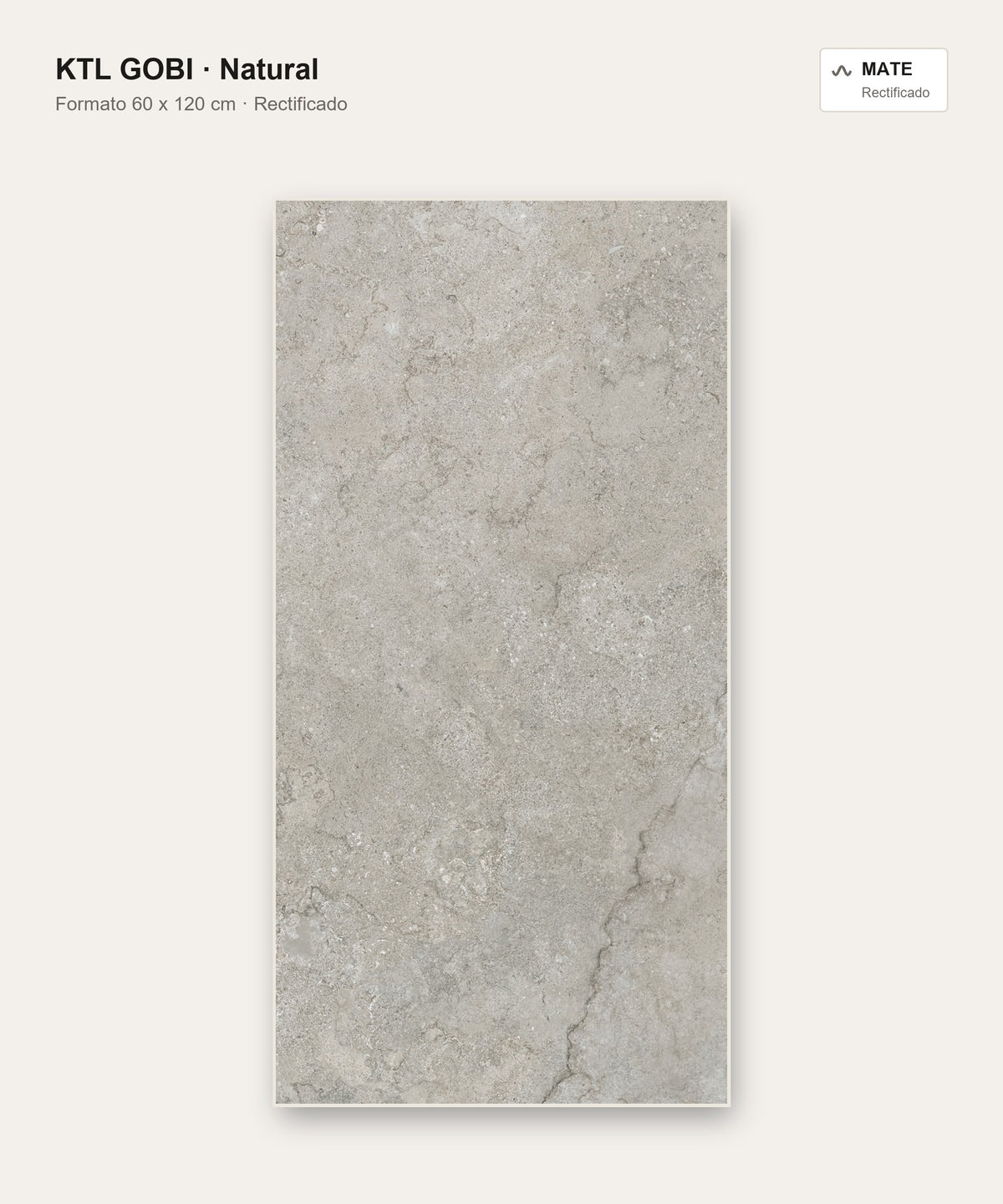 KTL Gobi Natural 60x120 cm · porcelánico rectificado mate