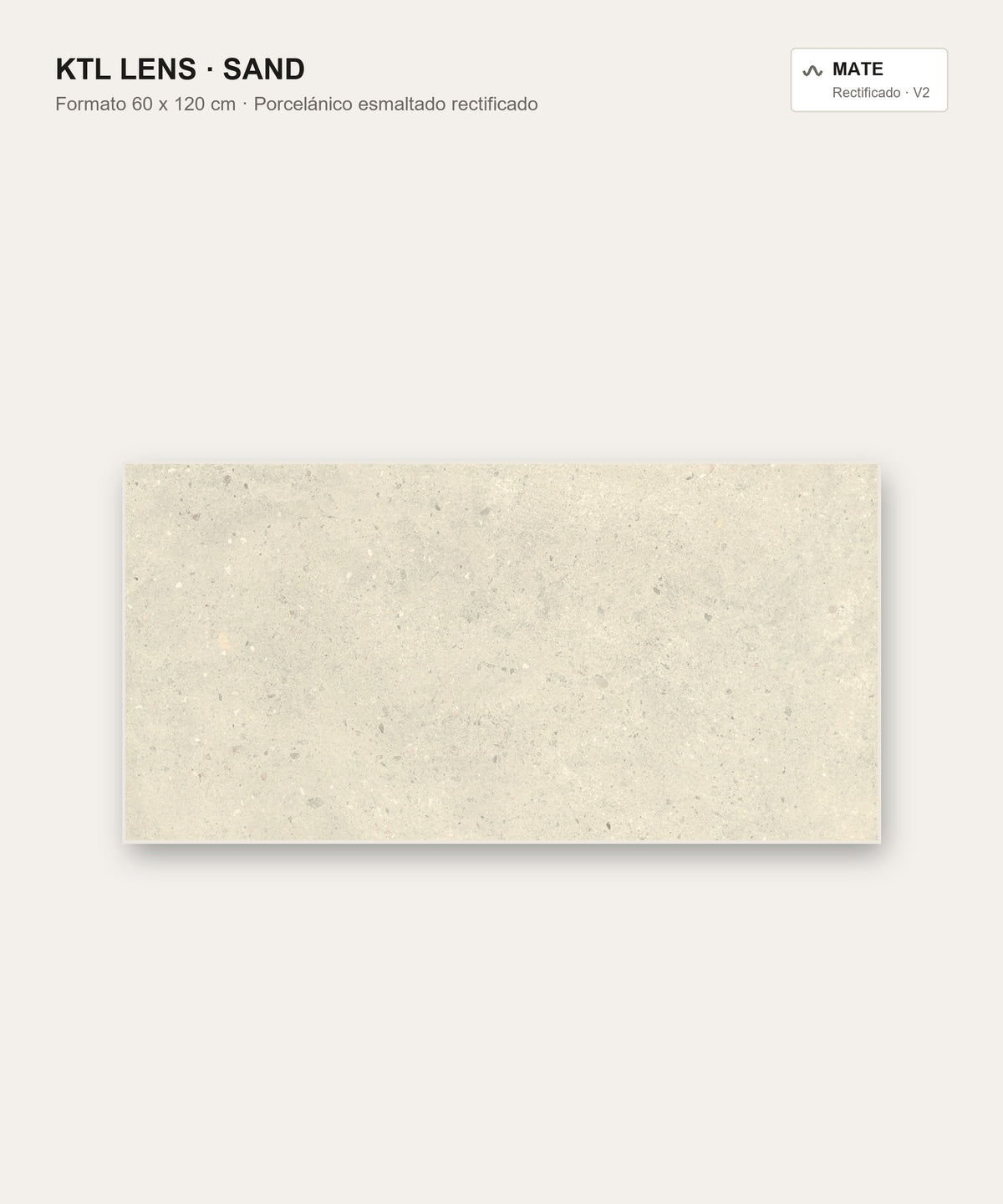 KTL Lens Sand porcelánico esmaltado rectificado 60x120 cm mate efecto piedra