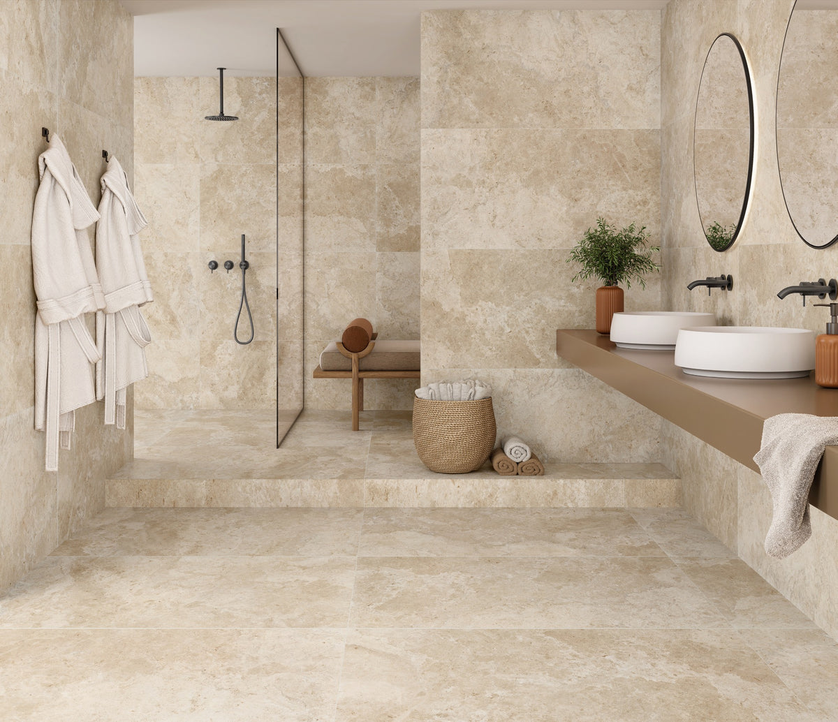 Ambiente KTL Moonlight Beige 60x120 cm, porcelánico esmaltado efecto piedra mate rectificado