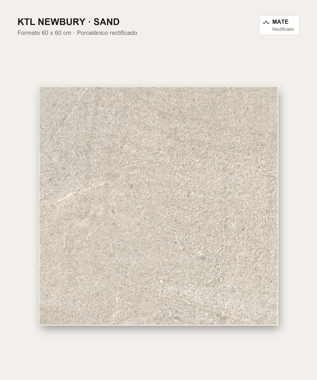 KTL Newbury Sand 60x60 cm porcelánico rectificado efecto piedra