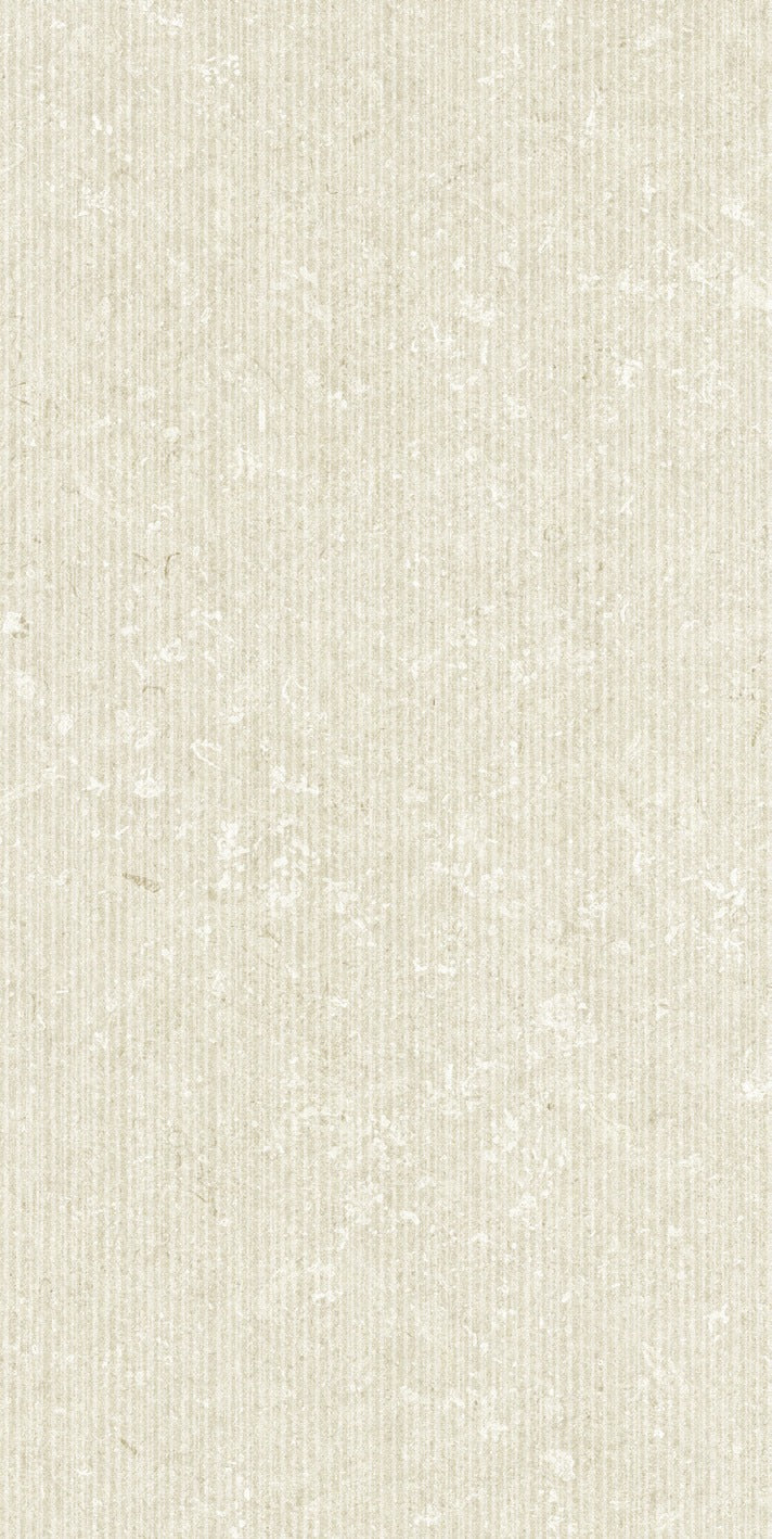 KTL Shellstone Ivory 60x120 cm, porcelánico efecto piedra con relieve 3D Cleft