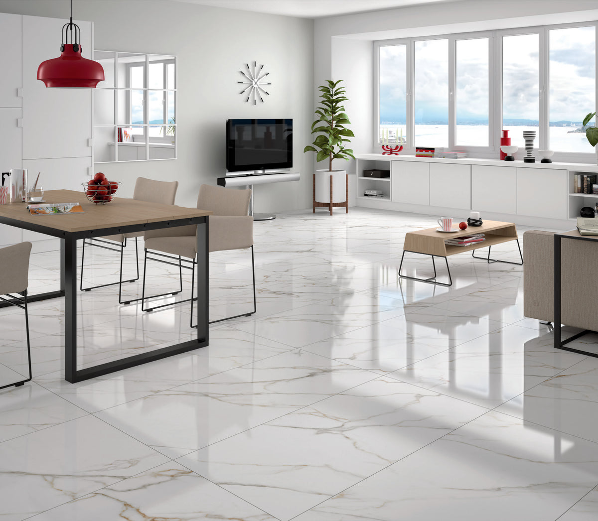 KTL ASTON | Porcelánico Rectificado Efecto Mármol Calacatta (Satinado / Pulido)