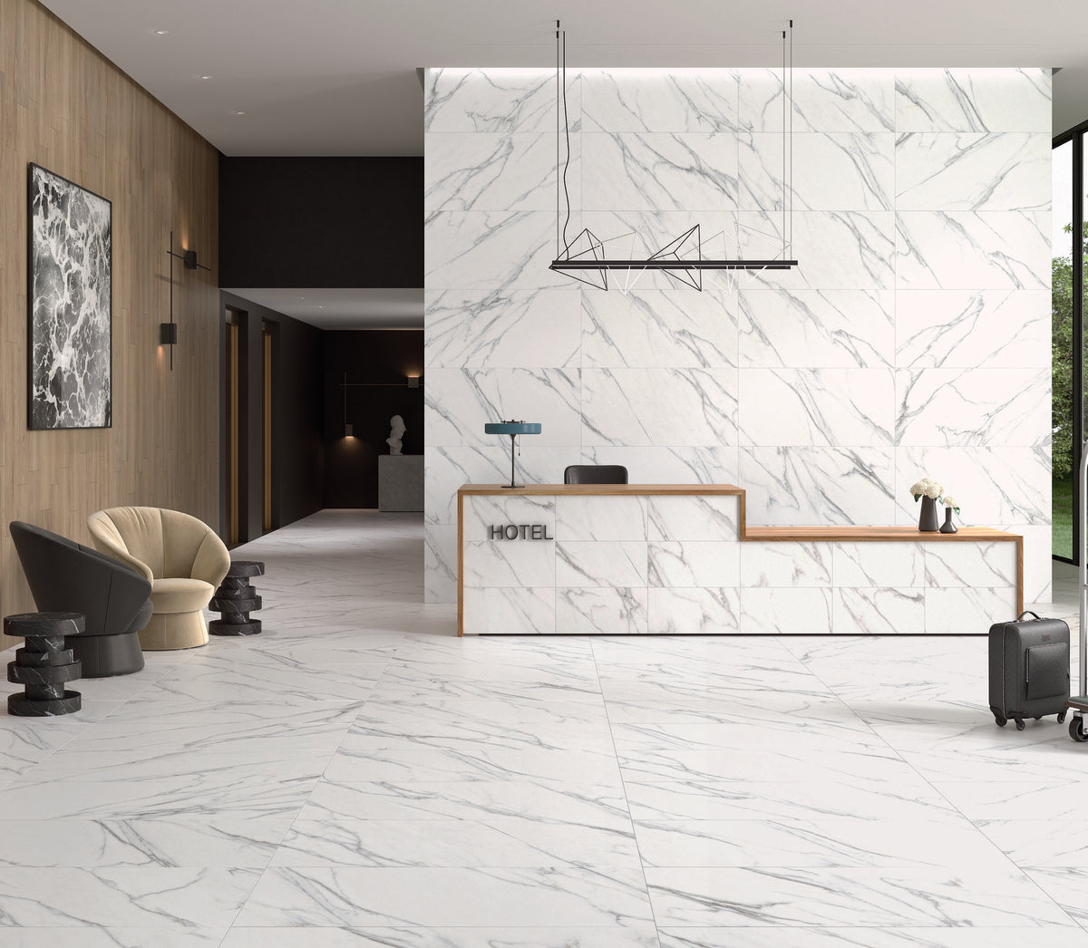 KTL ASTON | Porcelánico Rectificado Efecto Mármol Calacatta (Satinado / Pulido)
