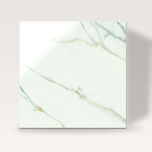 KTL Aston Porcelánico Rectificado Calacatta White - Acabado de Estudio Savona con Reflejo Especular