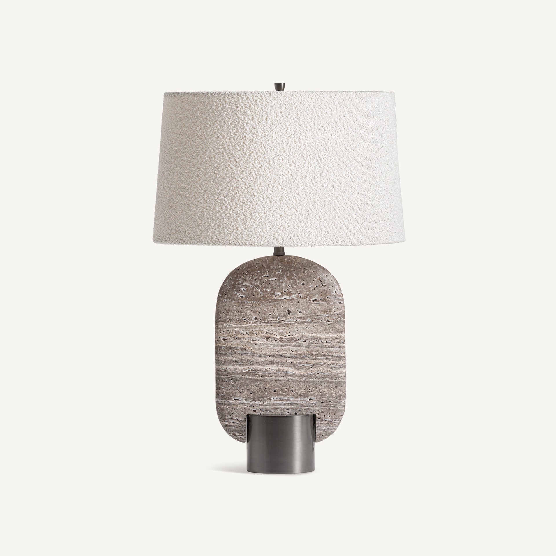 Lámpara de sobremesa Dilash VICAL en mármol y bronce gris con pantalla textil