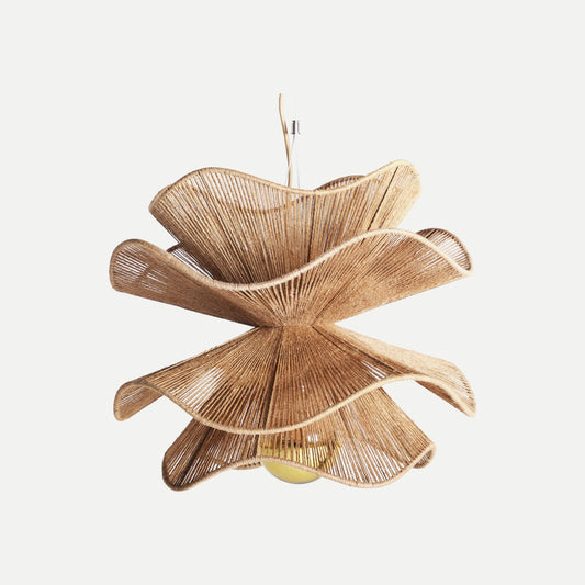Lámpara de techo Khed Kodu con pantalla de yute natural trenzada a mano, Ø50 cm