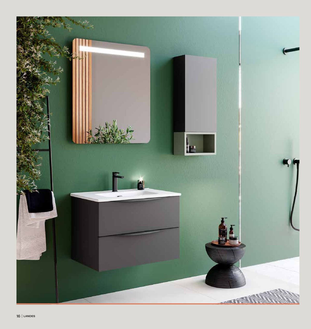 Mueble de baño Landes en acabado Antracita Mate