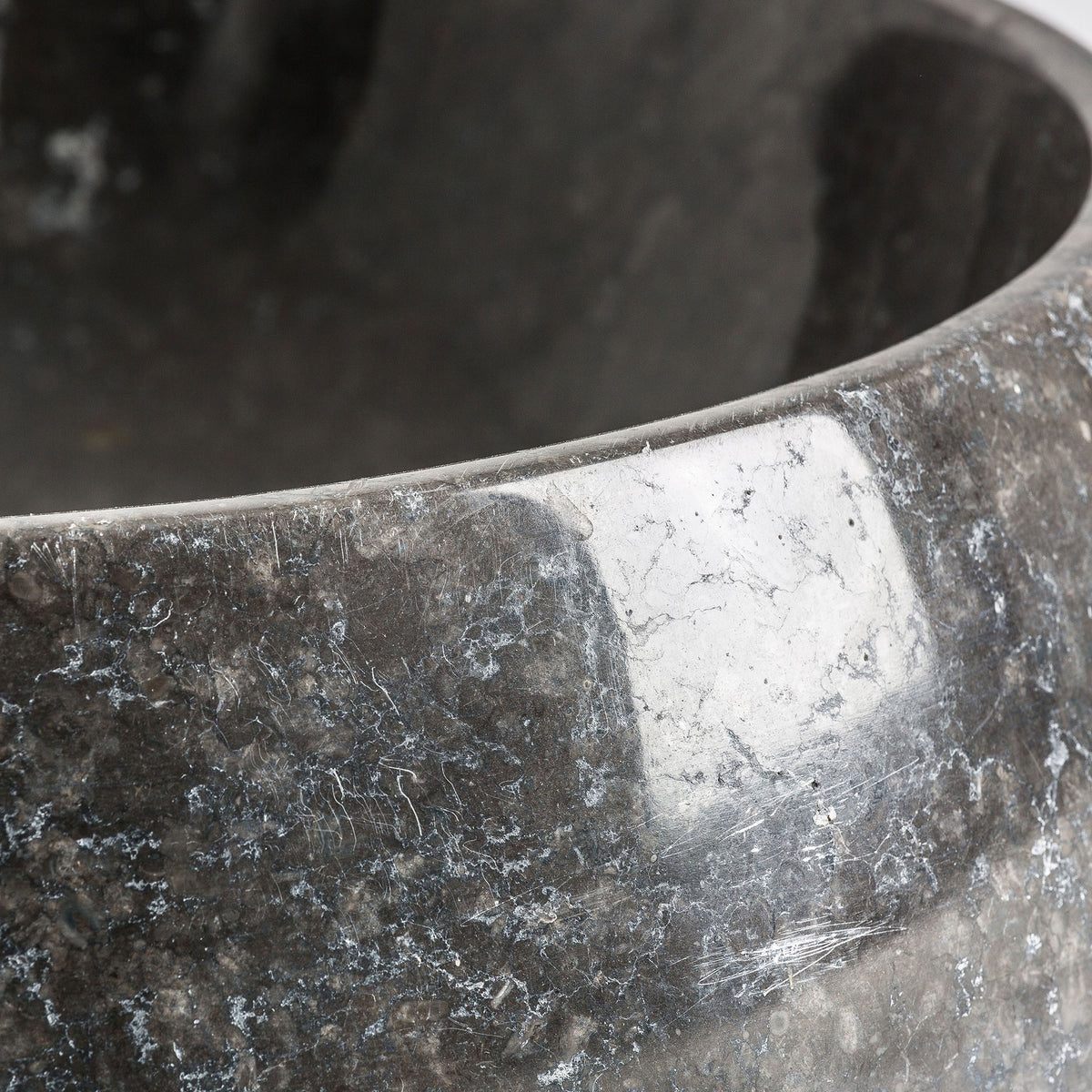 Lavabo Capricornio VICAL mármol negro brillo vista lateral