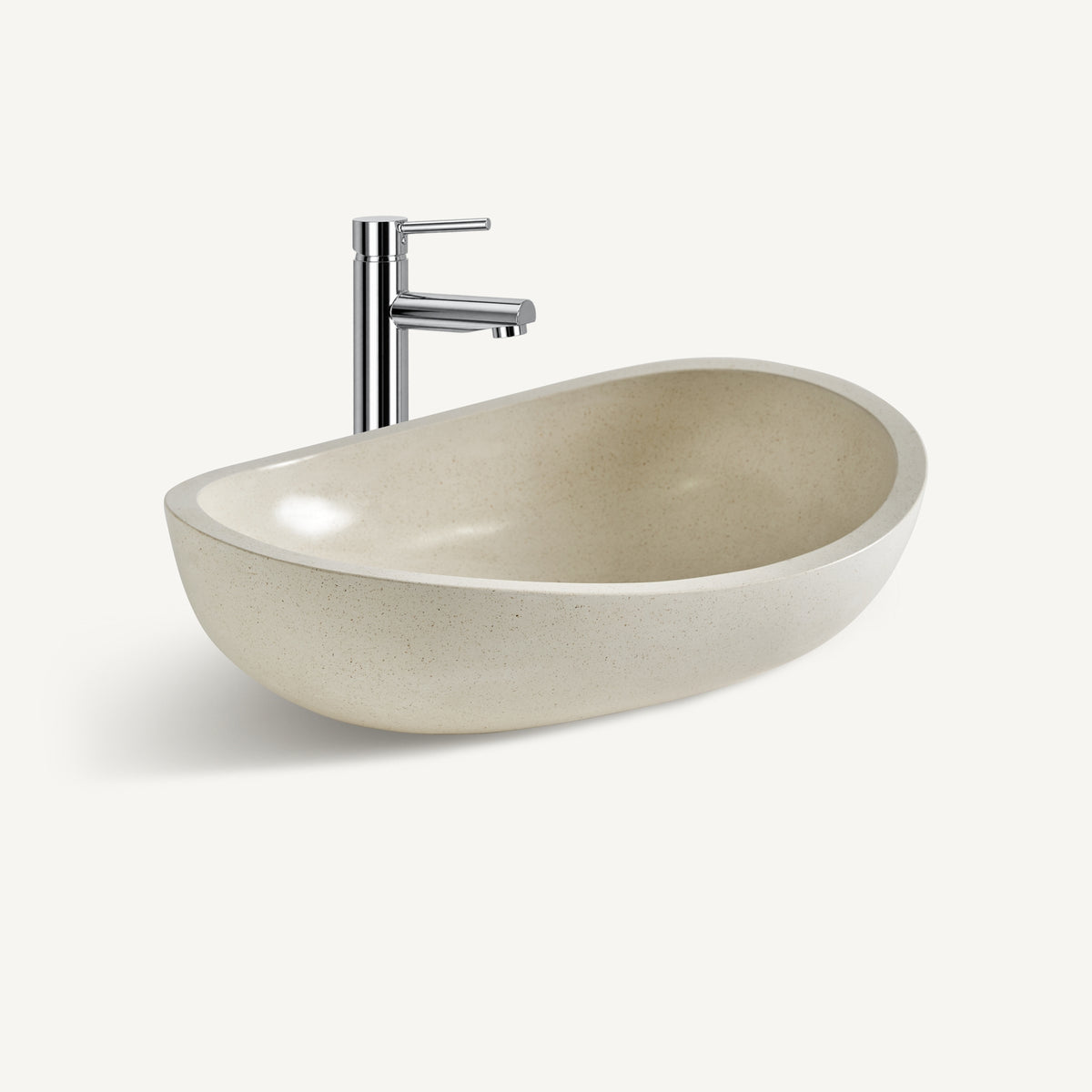 Lavabo Lussac VICAL terrazo blanco vista lateral