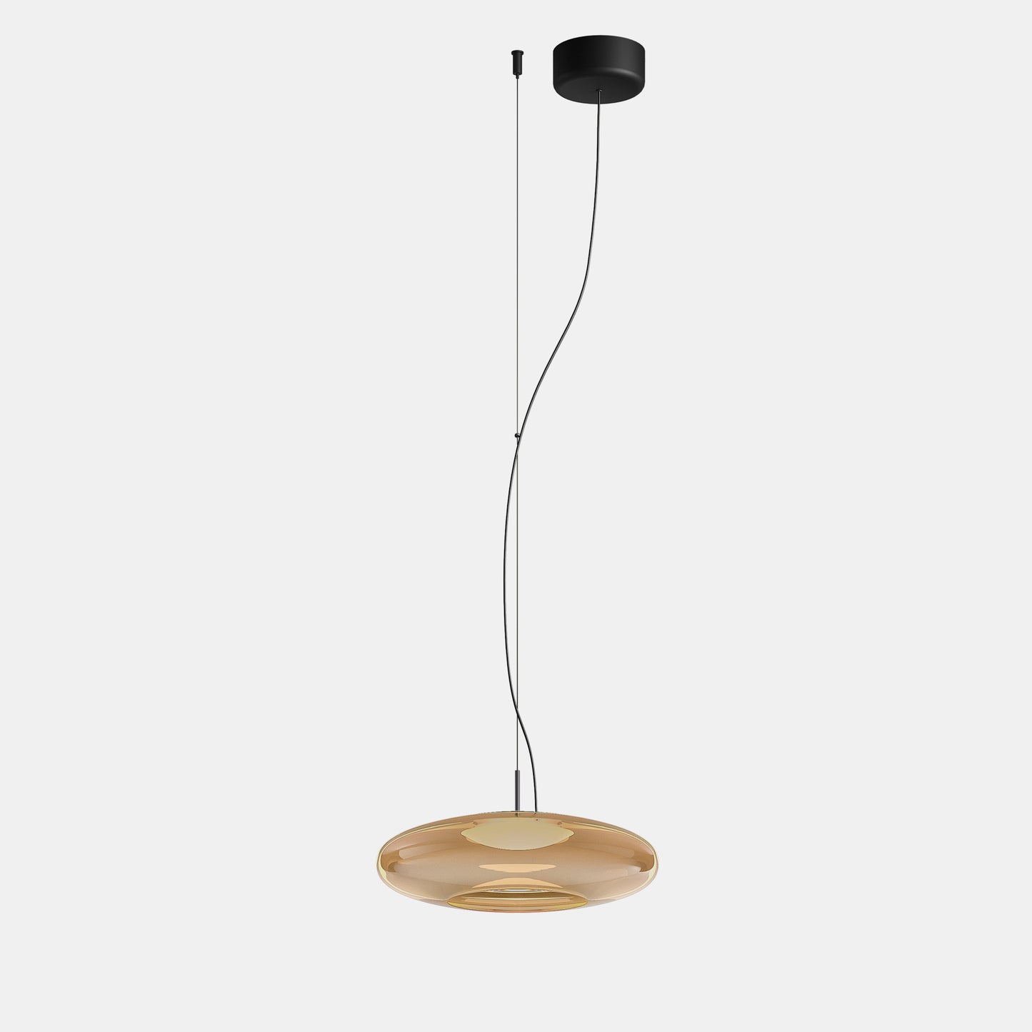 Lámpara colgante LEDS C4 Plat Surface en vidrio ámbar