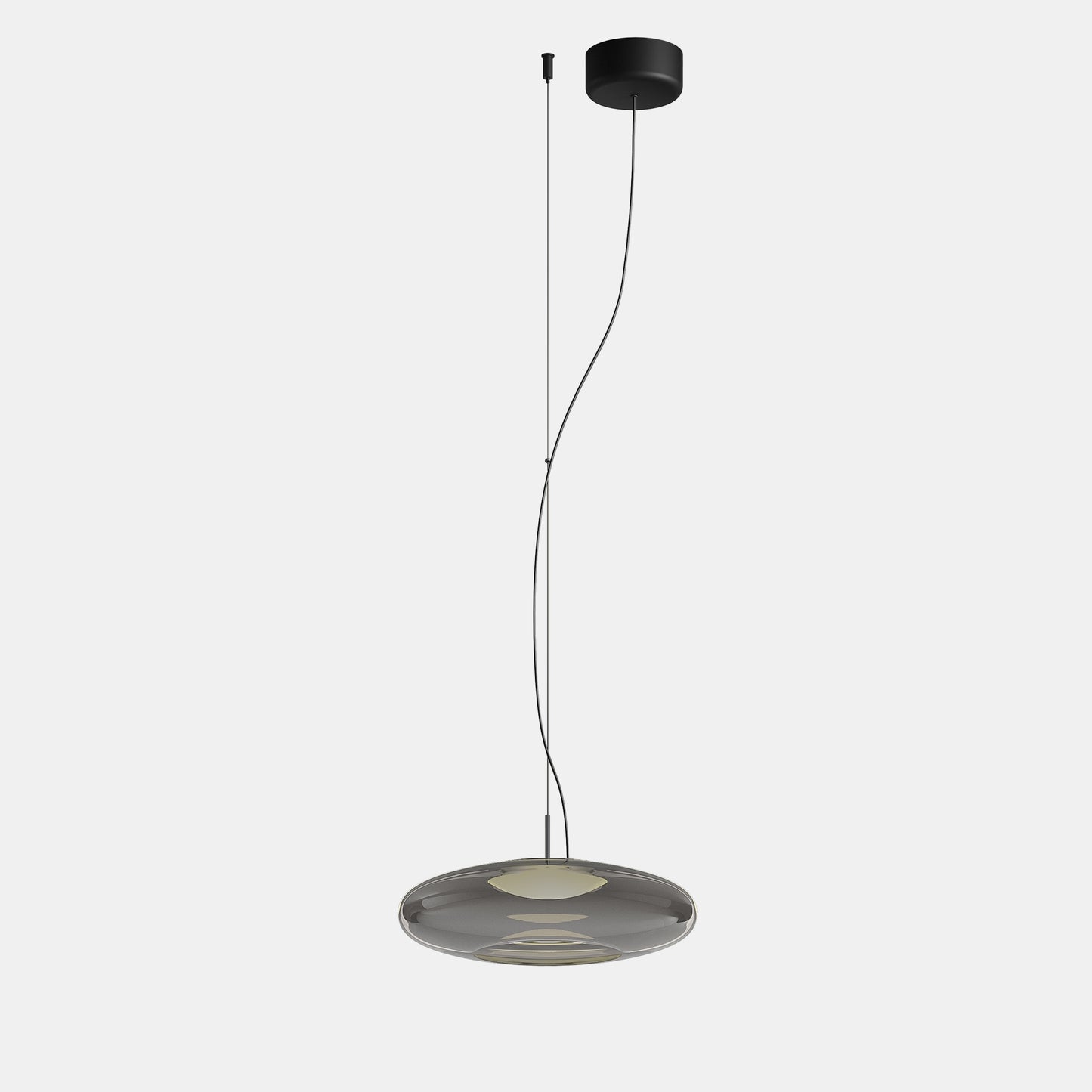 Lámpara colgante LEDS C4 Plat Surface en vidrio ahumado fumé