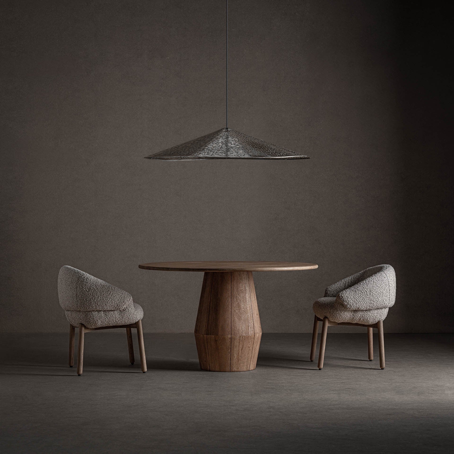 Mesa comedor Jacquard VICAL acabado marrón claro para interiorismo premium
