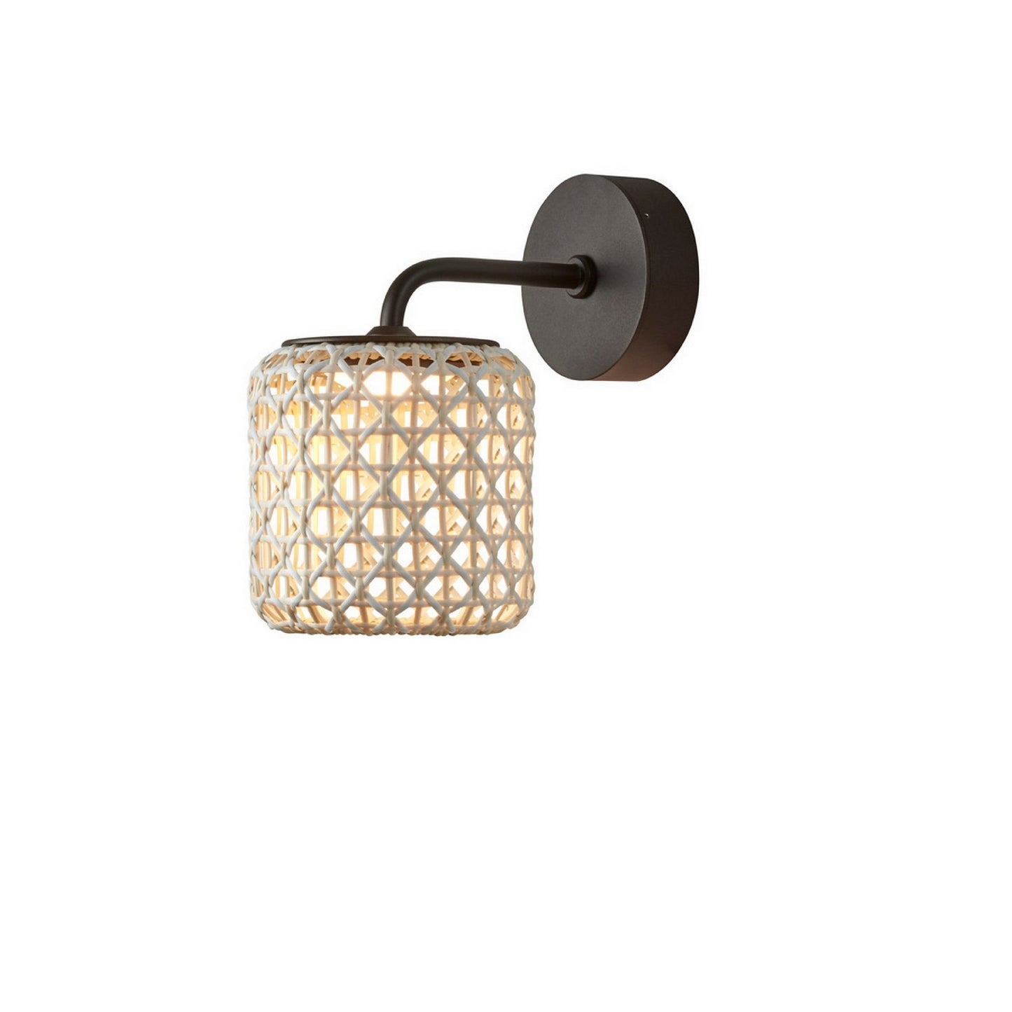 Aplique Nans A/01 Outdoor de Bover con pantalla Beige tejida a mano