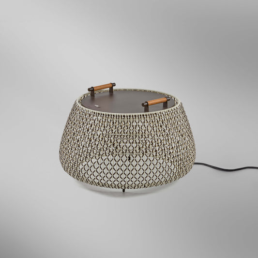 Lámpara de pie Nans Bag/38 Outdoor de Bover con pantalla Marrón tejida a mano