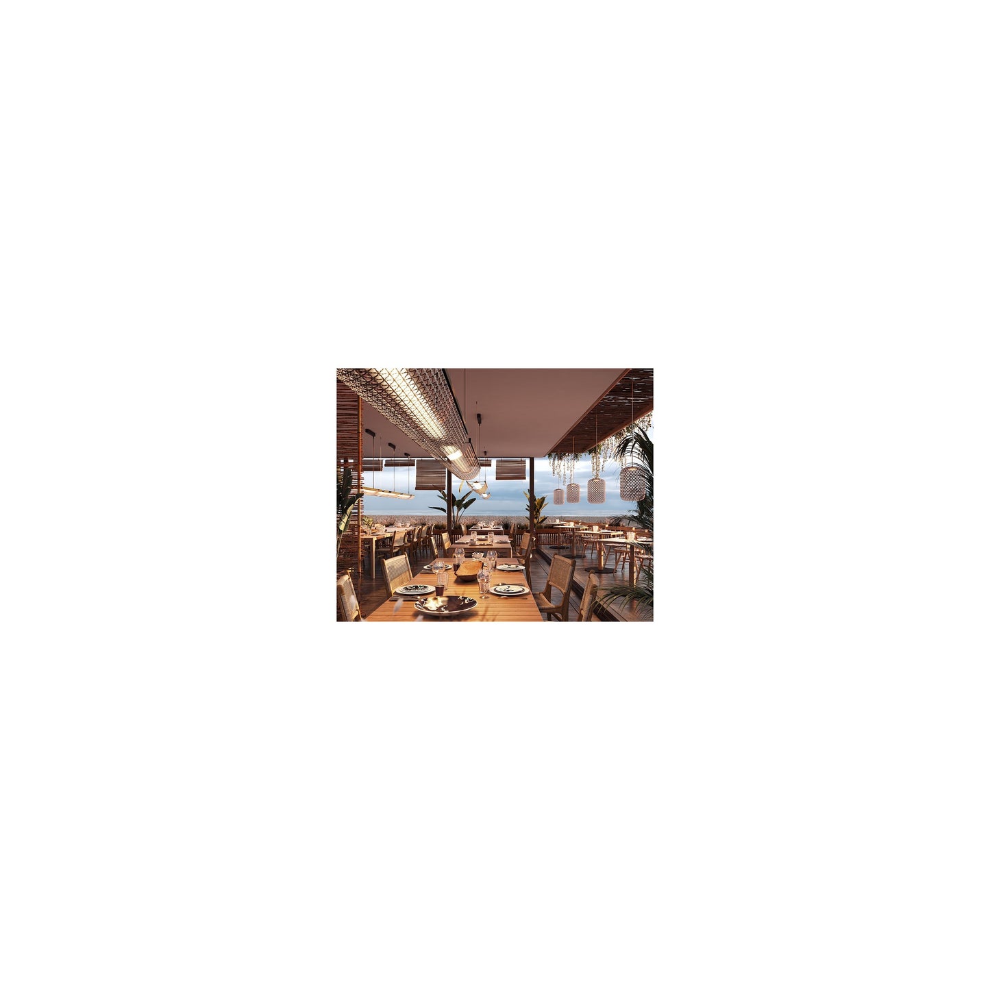 Nans Balis S/140 Outdoor de Bover en terraza de restaurante junto al mar