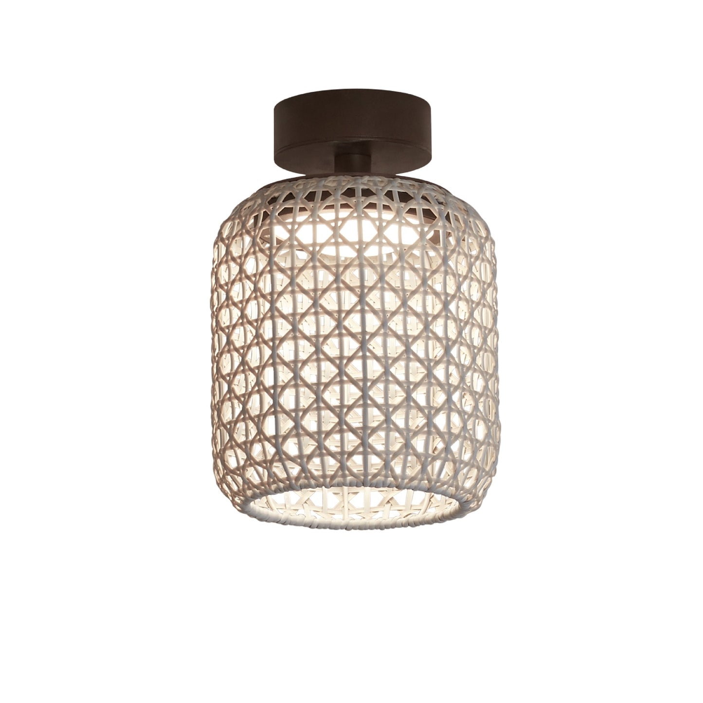 Plafón Nans PF/21 Outdoor de Bover con pantalla Beige tejida a mano