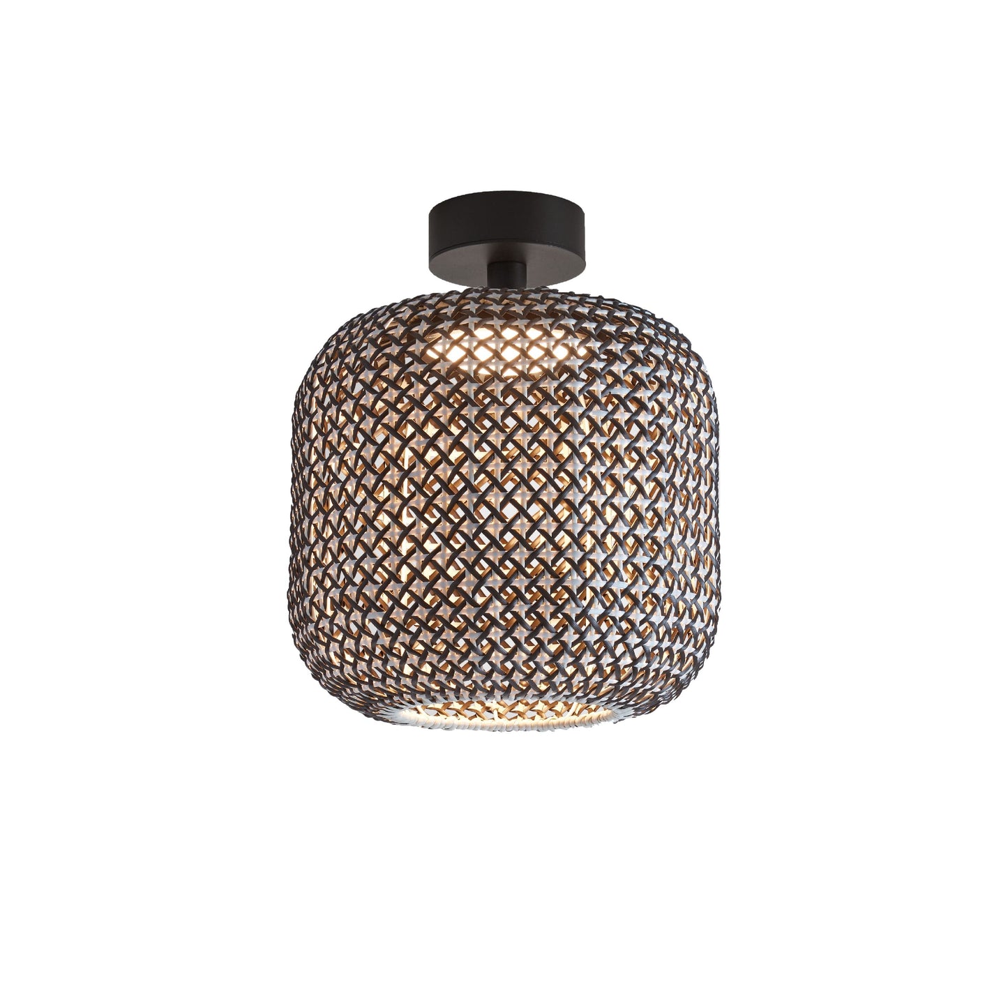 Plafón Nans PF/31 Outdoor de Bover con pantalla Marrón tejida a mano
