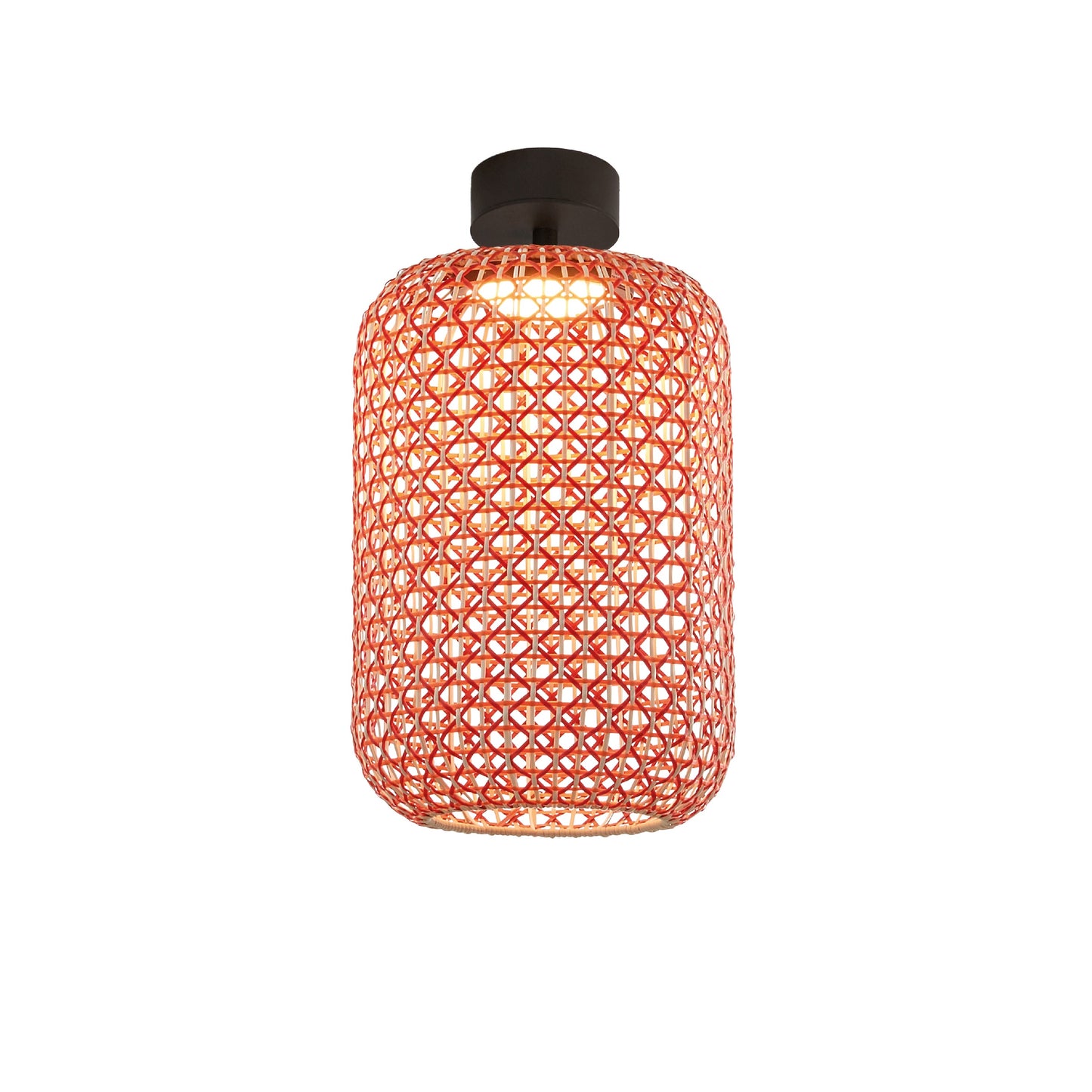 Plafón Nans PF/31.2 Outdoor de Bover con pantalla Roja tejida a mano