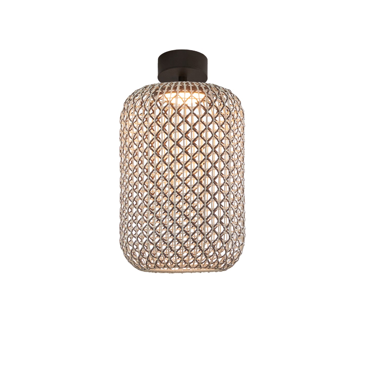 Plafón Nans PF/31.2 Outdoor de Bover con pantalla Marrón tejida a mano