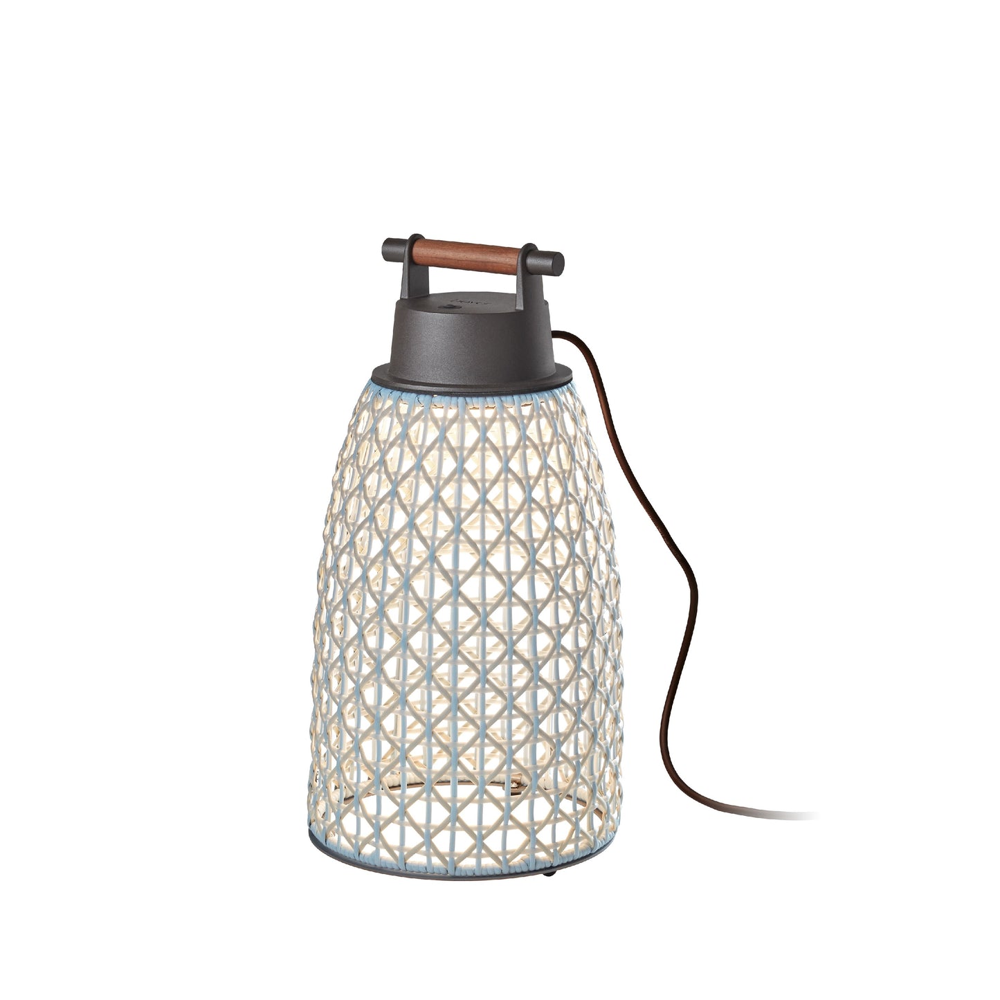 Lámpara de sobremesa Nans M/41 Outdoor de Bover con pantalla Beige tejida a mano