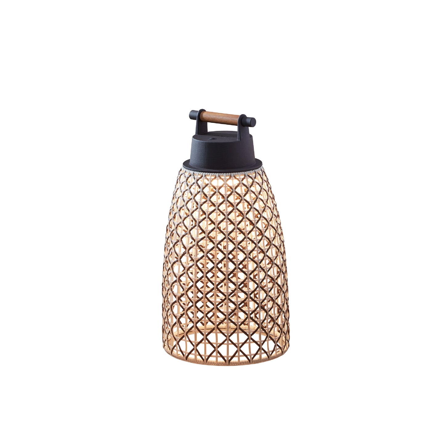 Lámpara portátil Nans M/41/R Outdoor de Bover con pantalla Marrón y asa de madera